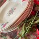 6 old and flowery hollow plates.
