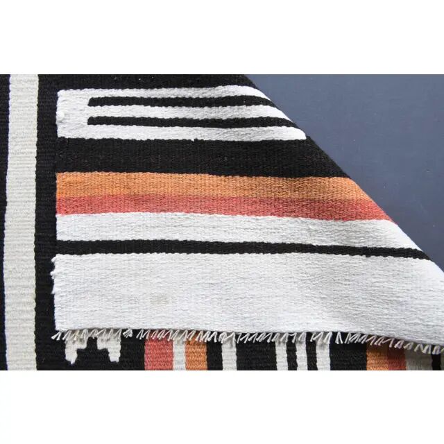 Vintage Turkish Oushak Handmade Wool Cotton White Kilim Runner Rug 60x295