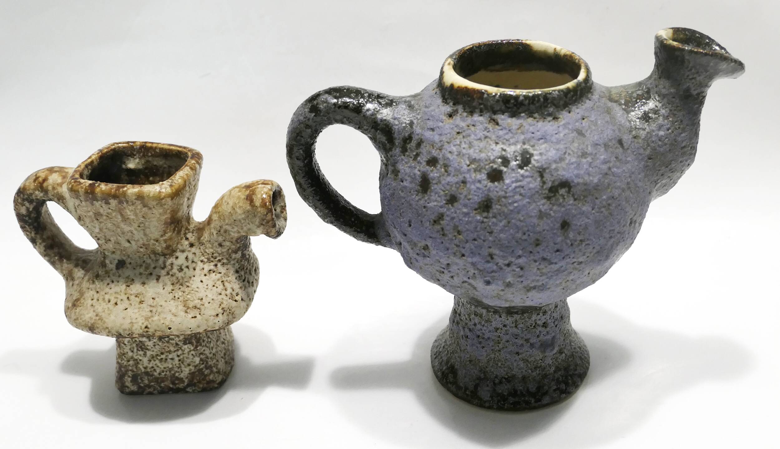 Pair of small ceramics from 1973 by Van Woerden for Vest Gouda