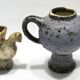 Pair of small ceramics from 1973 by Van Woerden for Vest Gouda