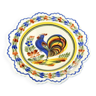 Henriot Quimper Breton Earthenware Plate – Multicolored Rooster Decor