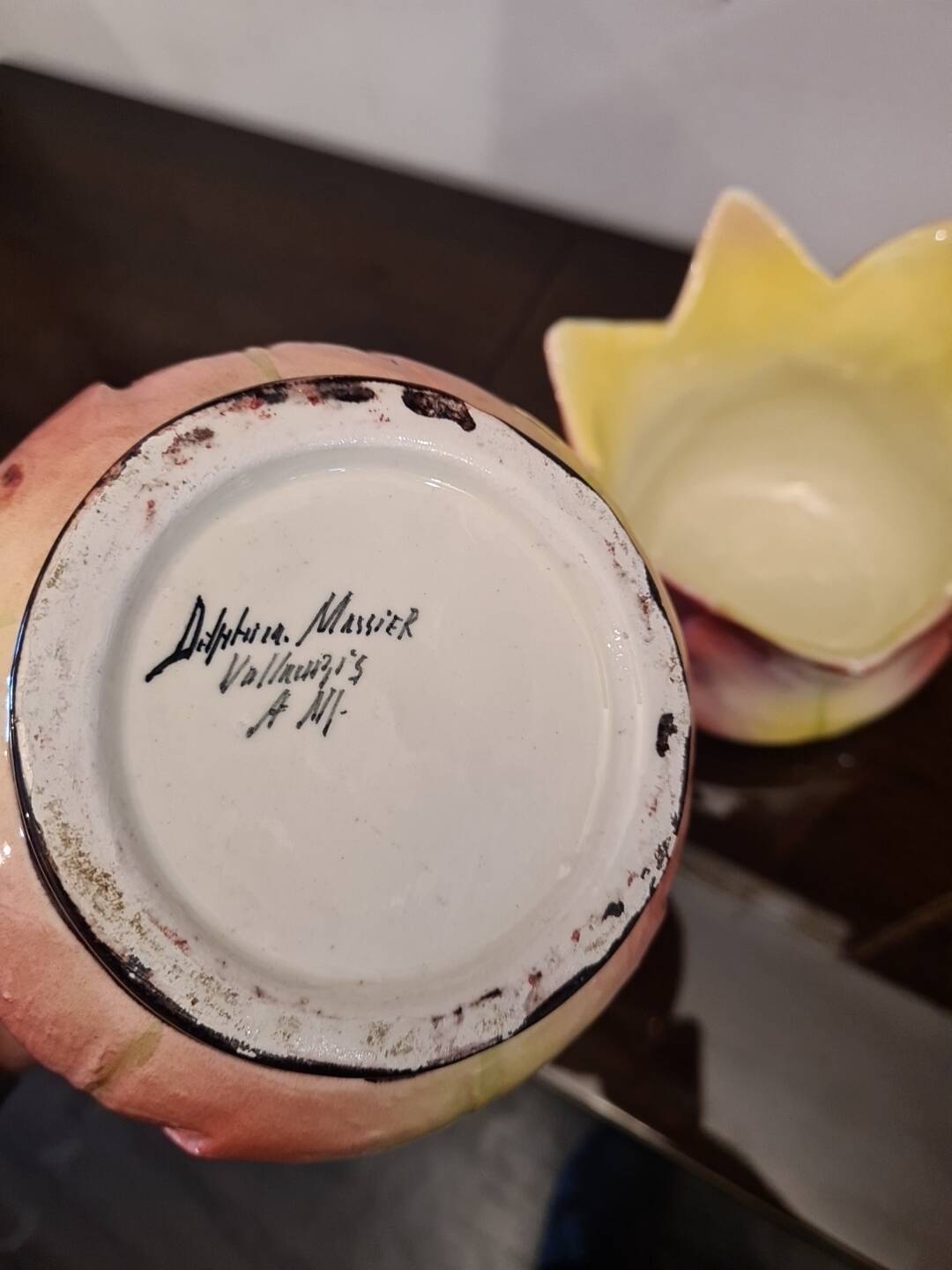 Pair of art nouveau plants signed delphin massier vallauris