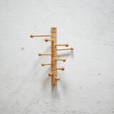 Vintage wooden wall coat rack