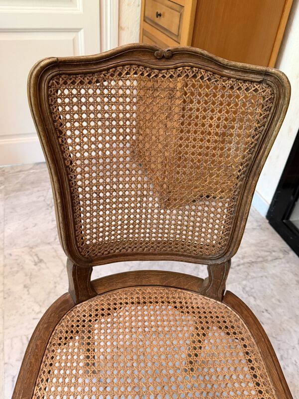 Chaise ancienne cannée en bois – style Louis XV / Louis Philippe