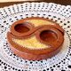 Double tealight candle holder YIN -YANG terracotta handmade decor Indonesia