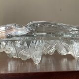 Empty vintage molded glass pocket