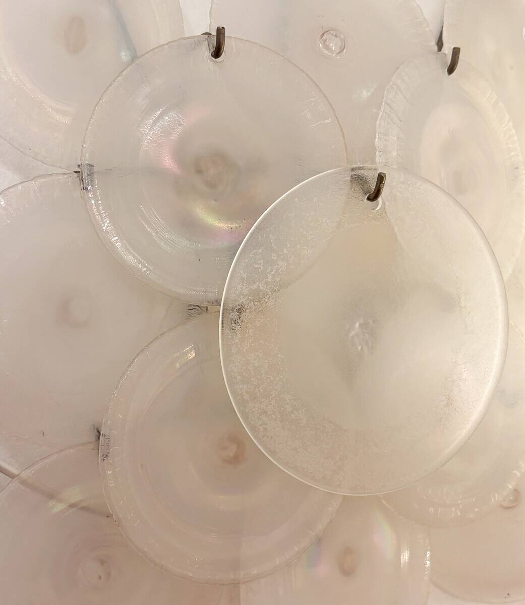 Pair of Carlo Nason Wall Lamps With Murano Glass Discs - 1960s