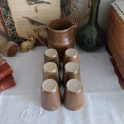 Vintage Digoin stoneware jug and glasses