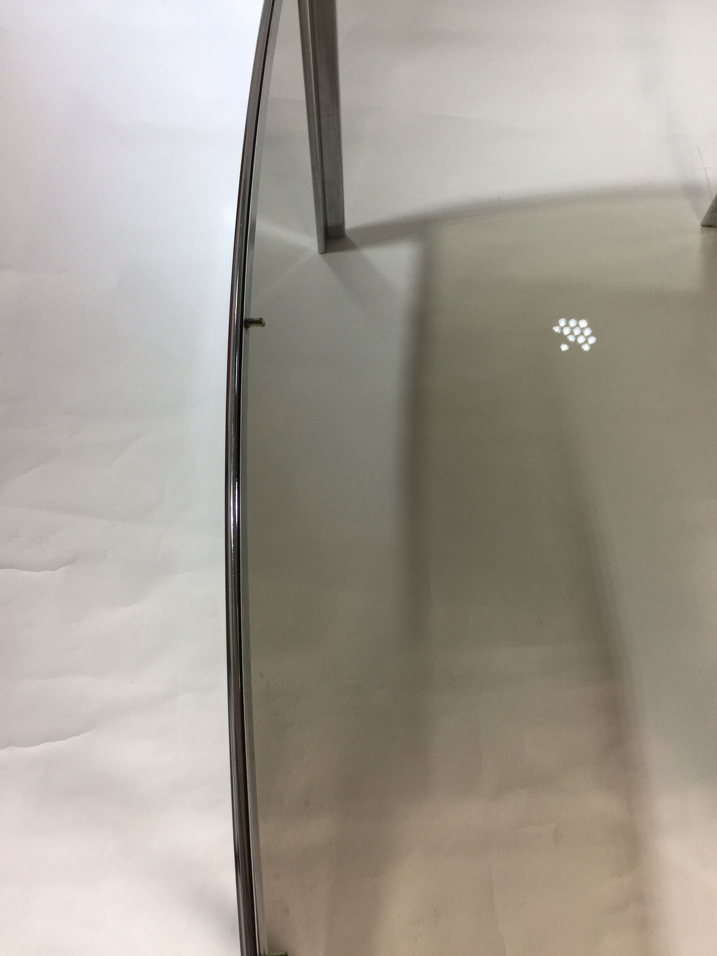 Metal base dining table and smoky tempered glass tray 70/80s