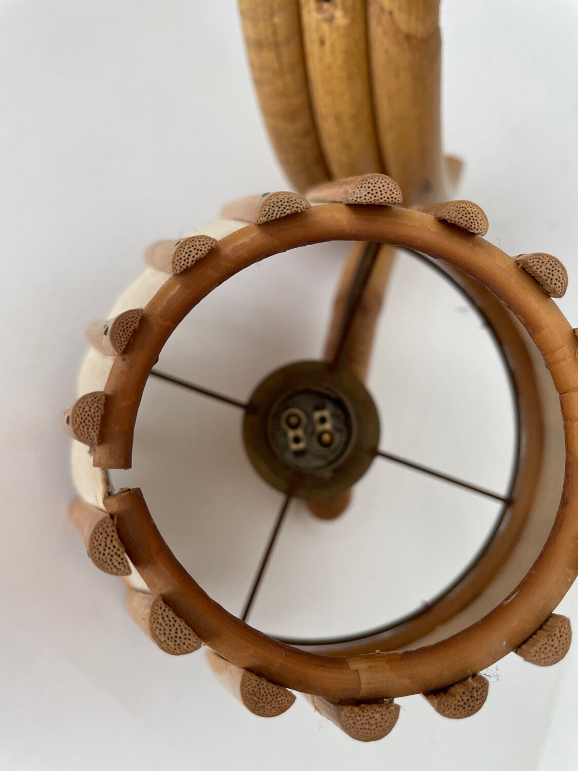 Vintage bamboo wall lamp