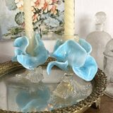 Pair of Murano glass candlesticks, iris flowers, 1960s