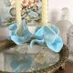 Pair of Murano glass candlesticks, iris flowers, 1960s