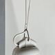 Industrial suspension in white glass and porcelain, vintage model.