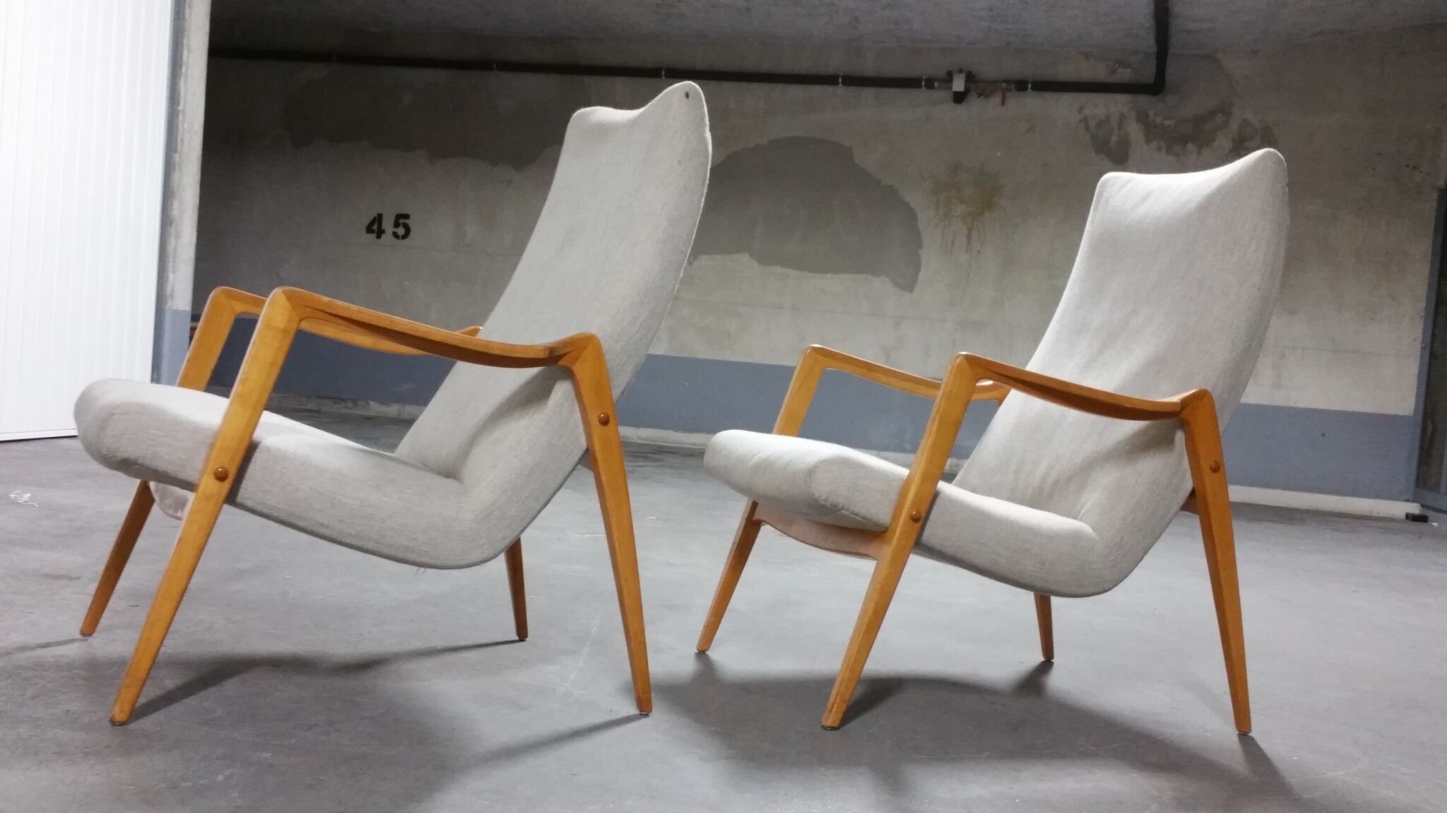 Scandinavian armchair danish feet years 50 compass