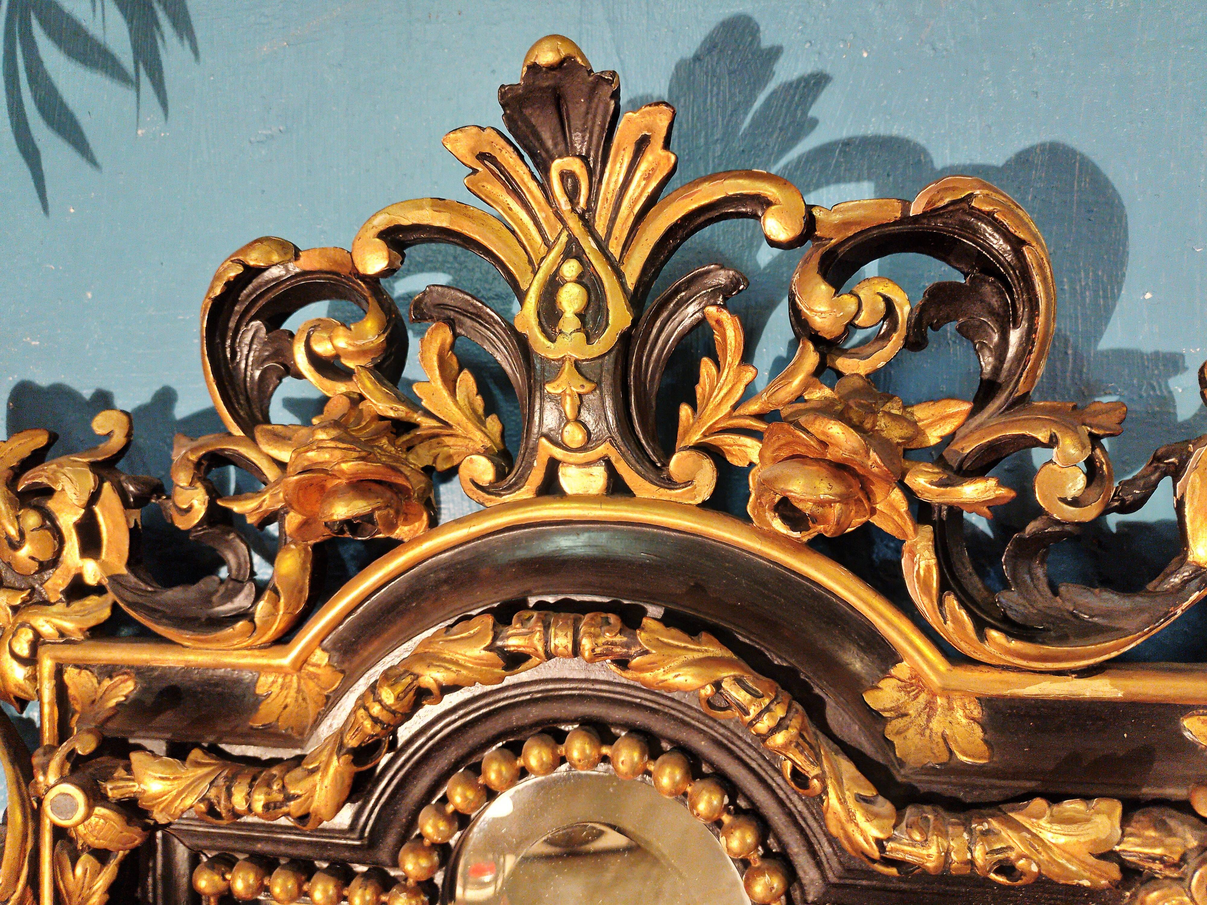 Baroque wall mirror Italy 19th century