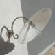Wall lamp in opaline chrome scrolls Art Deco