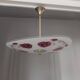Vintage 1960s brass and glass pendant light with rose decor