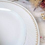 7 vintage flat plates in golden white porcelain BAVARIA model "Annabell"