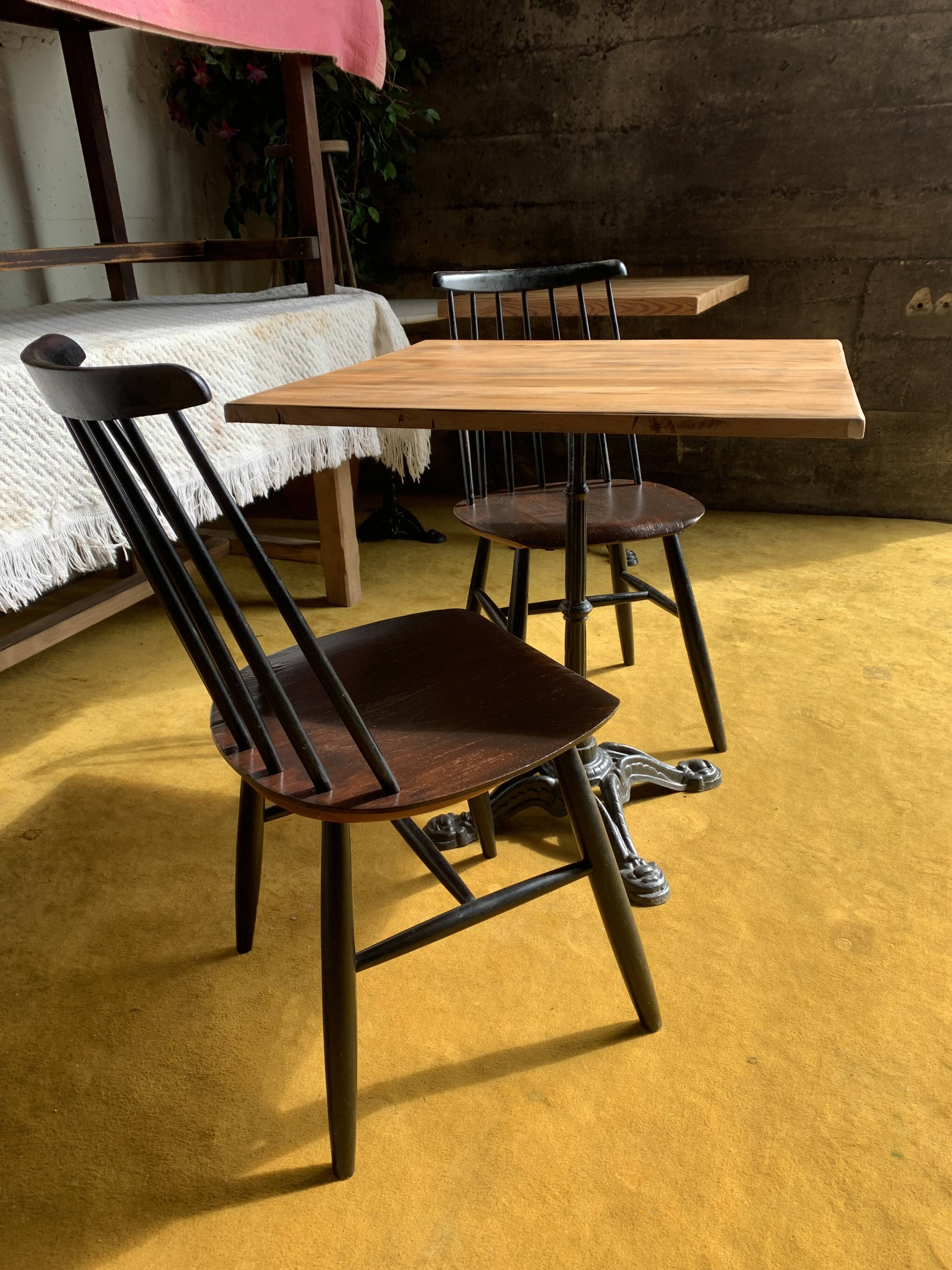 Raw wood bistro table