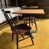 Table bistrot bois brut