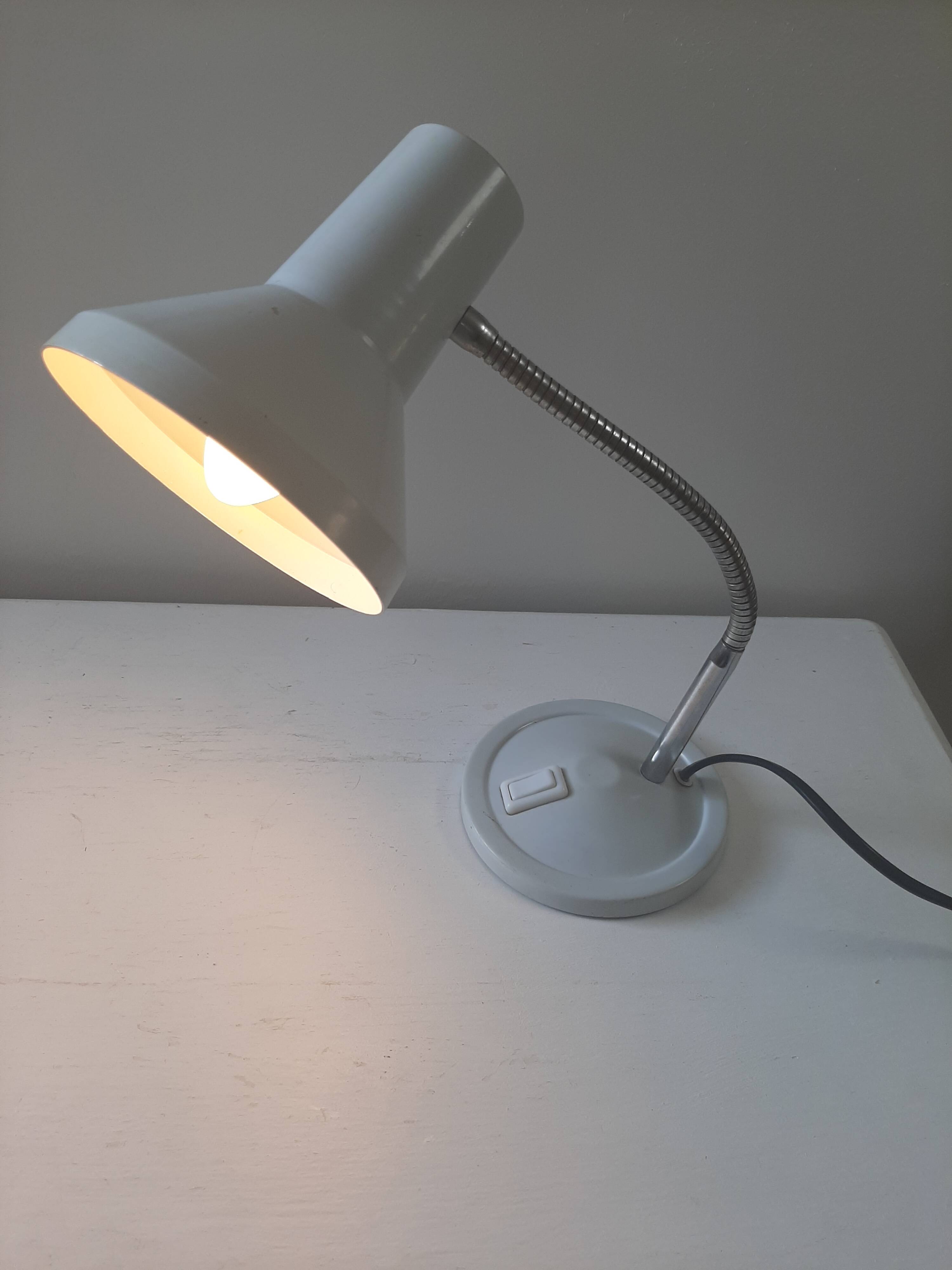 Vintage grey metal desk lamp