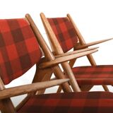 Early Pair CH-28 Oak Easychairs by Hans J. Wegner