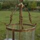 Antique glass and brass lantern pendant light, 3 lights