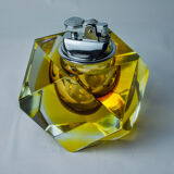 Yellow Sommerso lighter by Seguso, faceted glass from Murano, Italy, 970