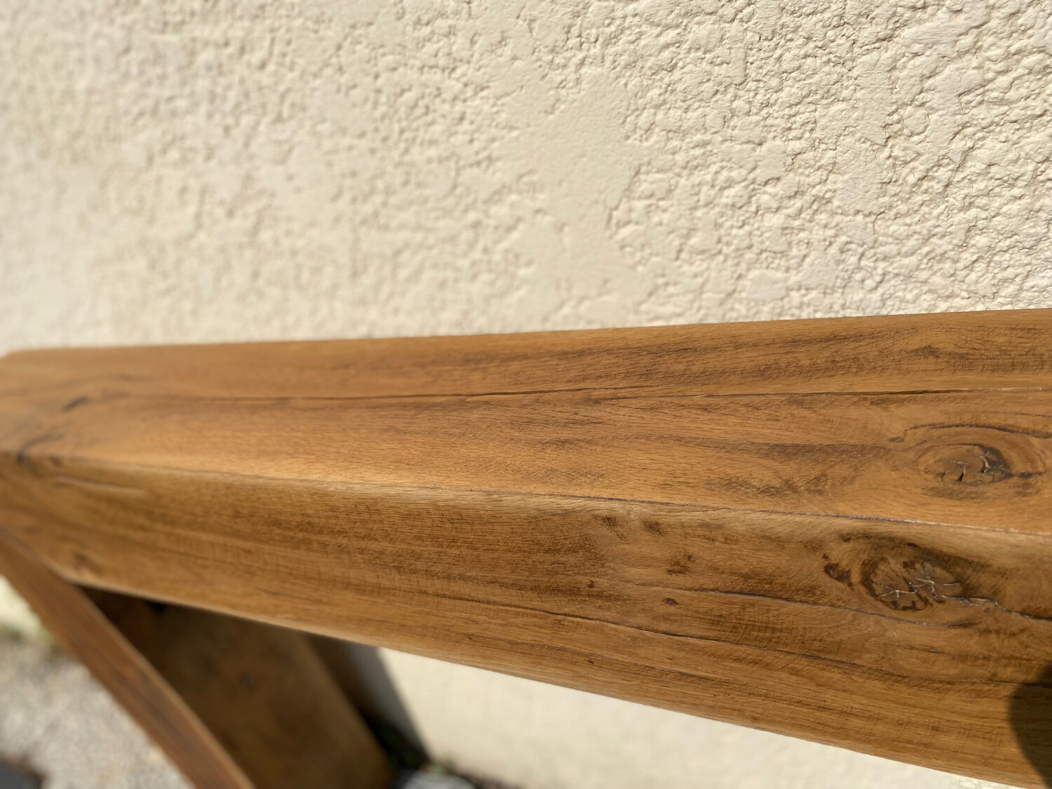 Solid oak beam console