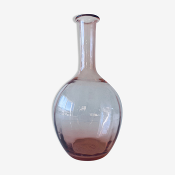 Vase vintage en verre rose