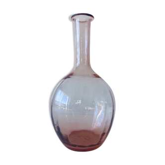 Vase vintage en verre rose