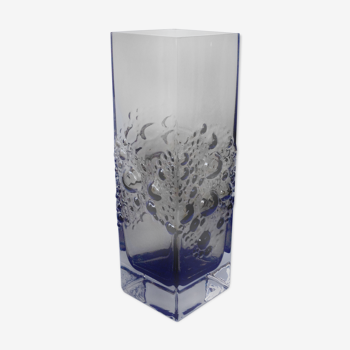 Vase en verre fumé design seventies