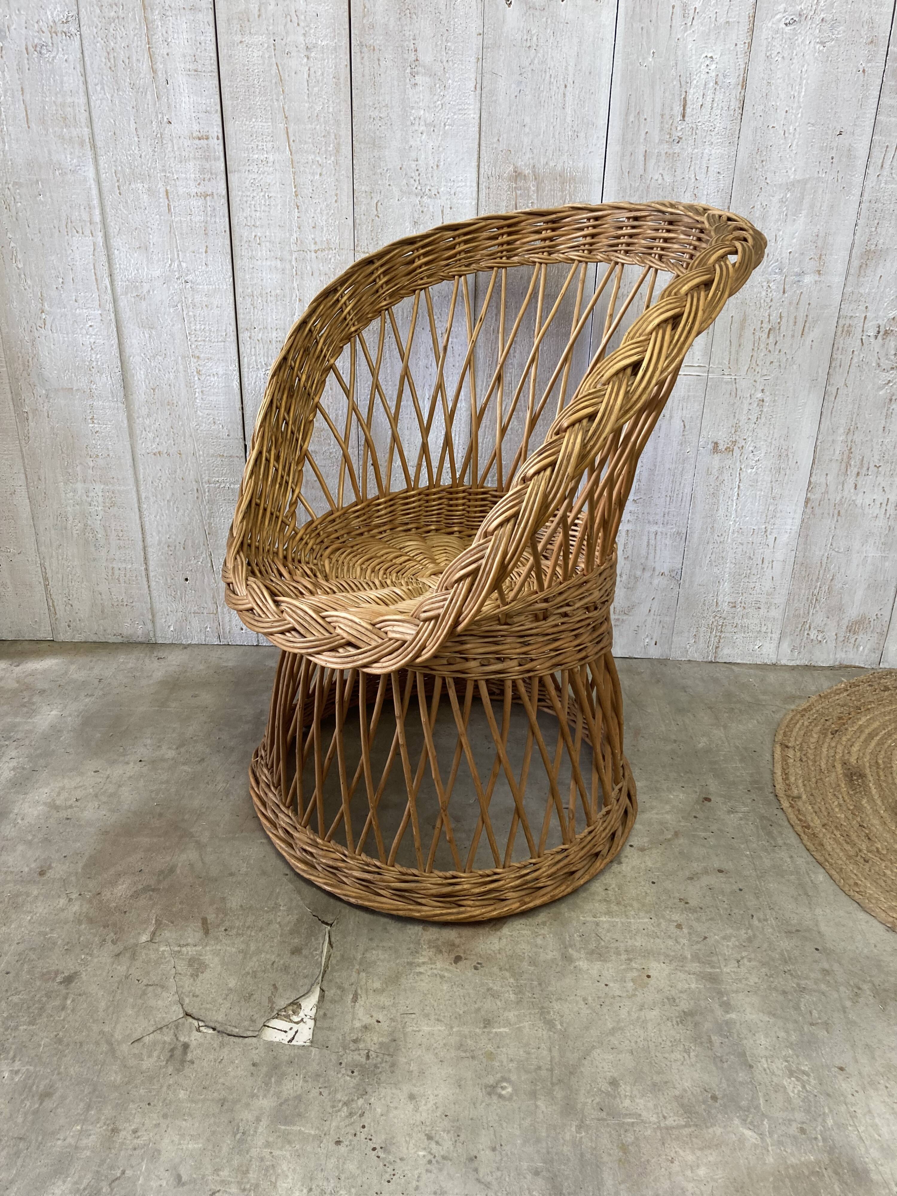 Vintage wicker armchair