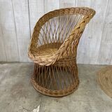 Vintage wicker armchair