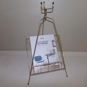 Vintage magazine holder in gold metal
