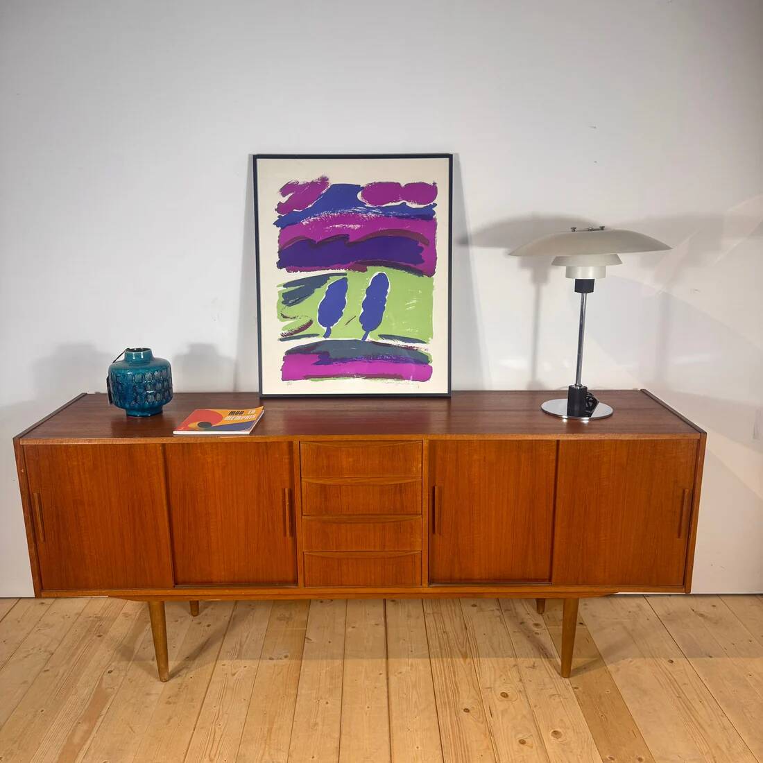 Danish four-drawer teak sideboard, 1960s