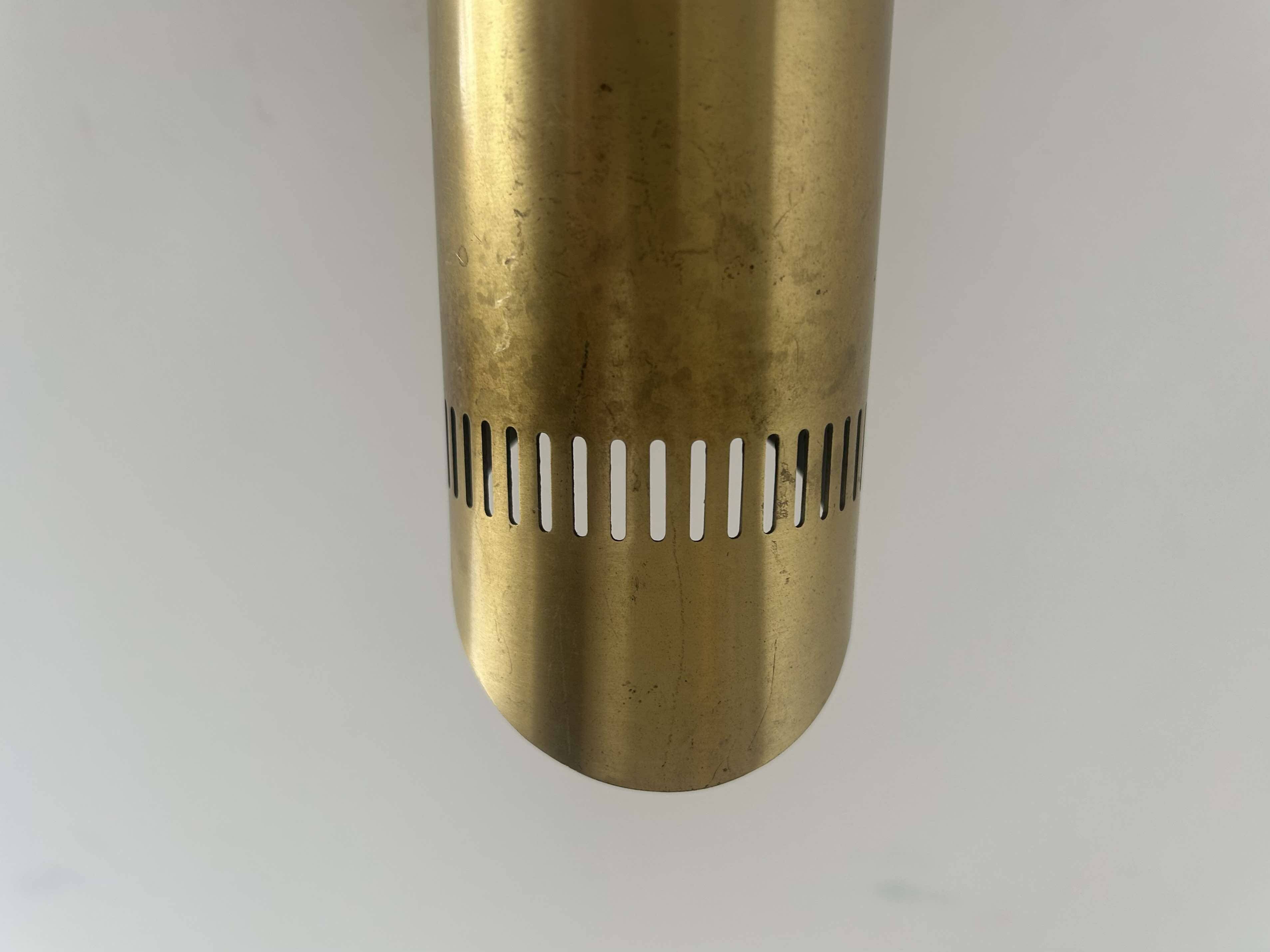 Vintage adjustable wall light, solid perforated brass, France 1960