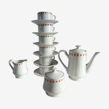 Service tea/coffee grounds Lustucru porcelain