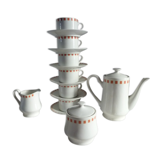 Service tea/coffee grounds Lustucru porcelain
