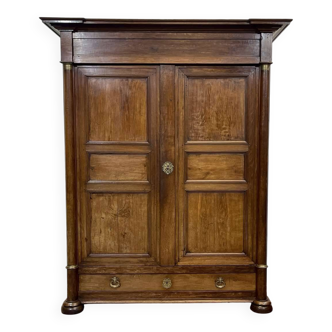 Early 19th century Empire style oak wardrobe
