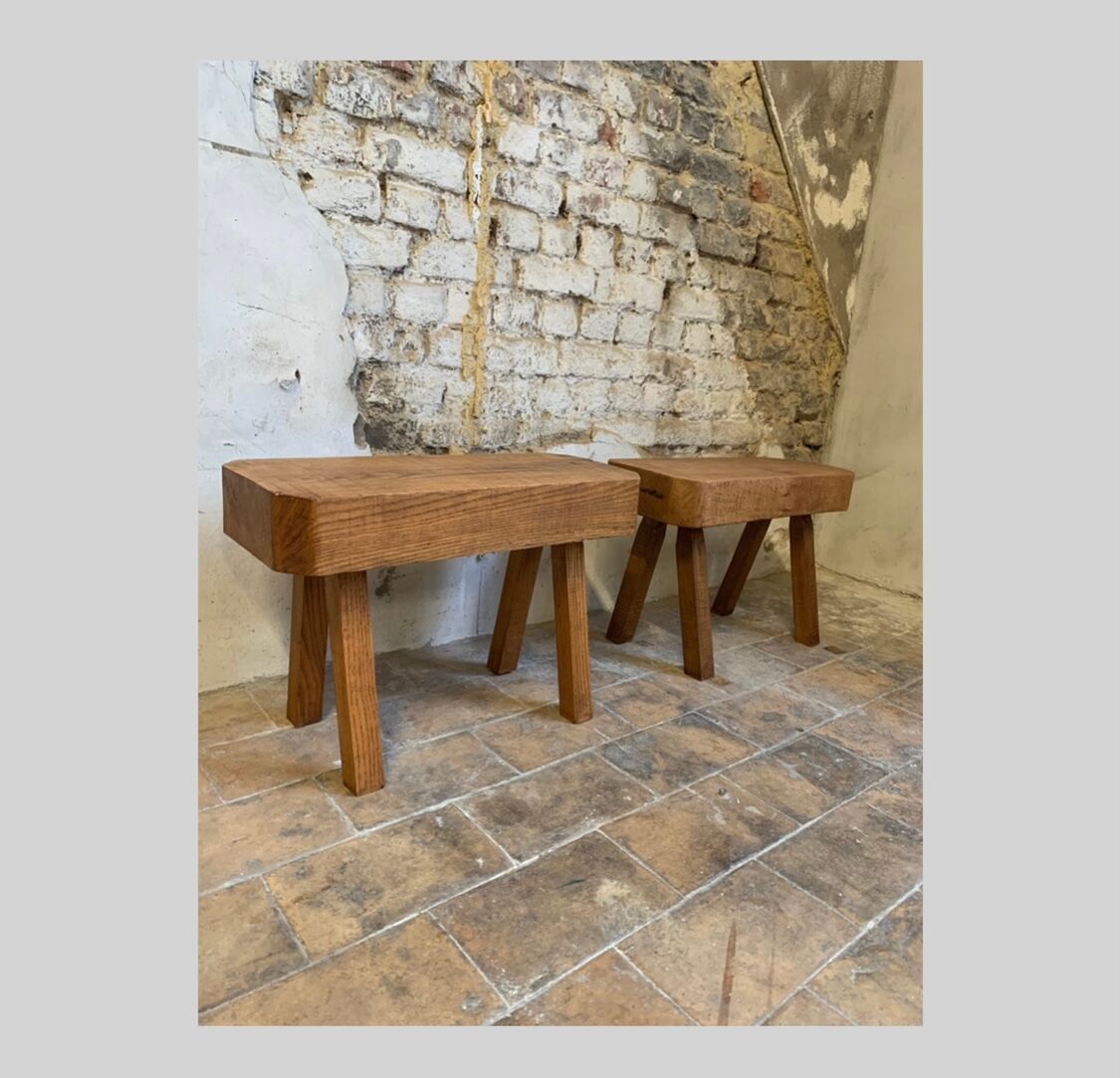 Pair of brutalist stools