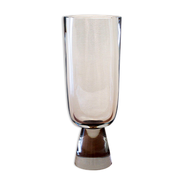 Vase sur pied en cristal verrerie suédoise