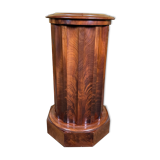 Bedside table in flamed mahogany and white marble