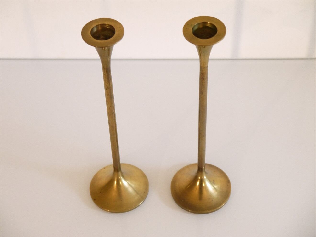 Pair of vintage brass candle holders 1960