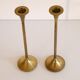 Pair of vintage brass candle holders 1960