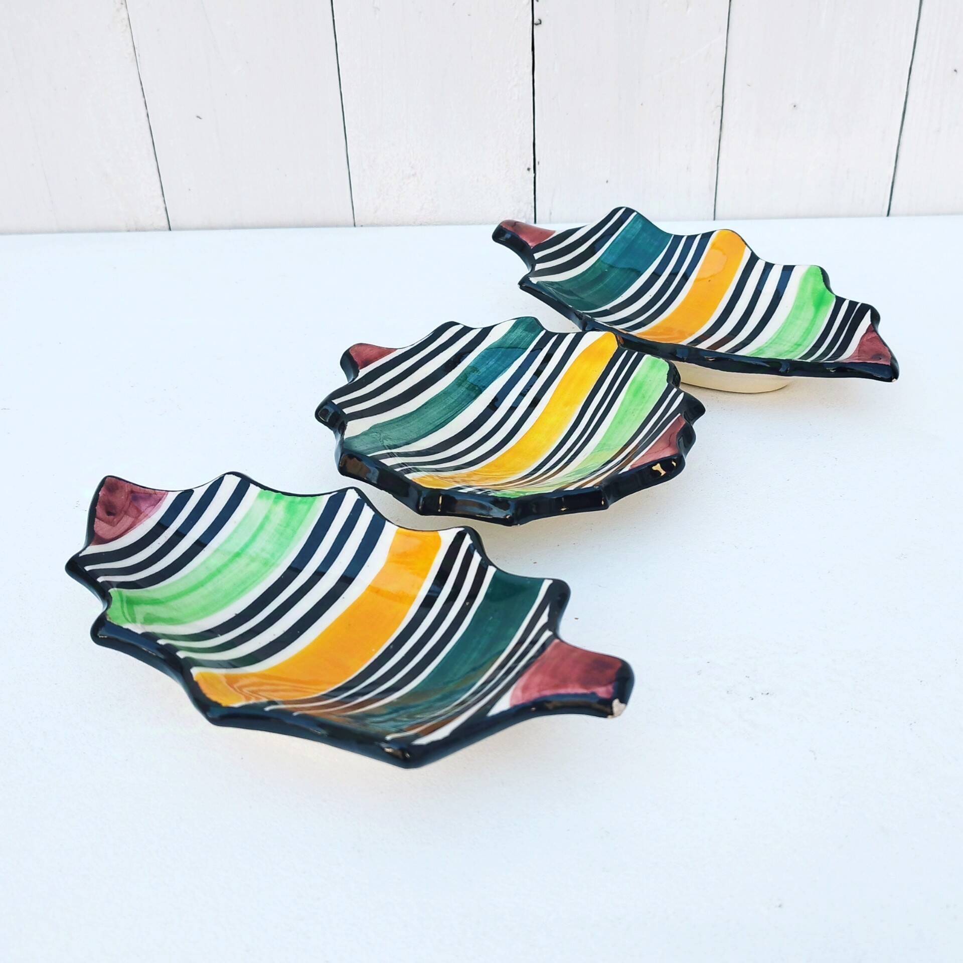 Three vintage Vallauris ceramic bowls