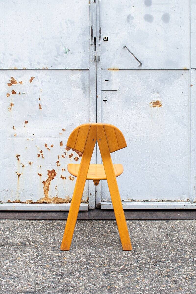 Sedia pieghevole in quercia, Italia, anni '70