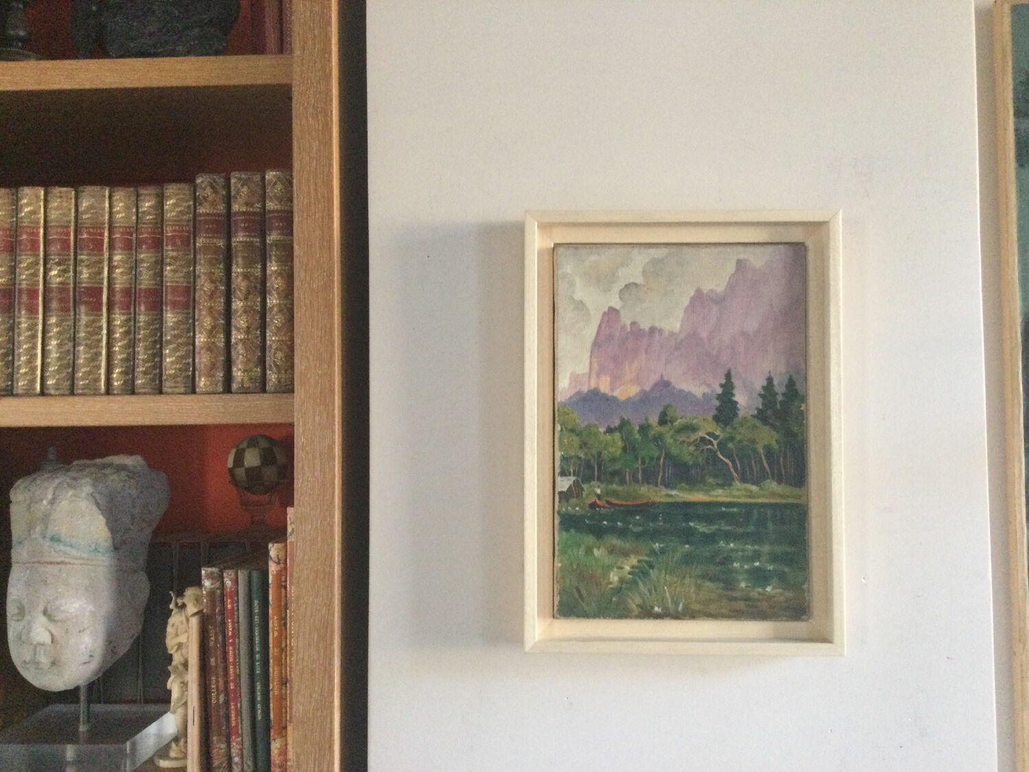 The fisherman in a boat. Oil on canvas by Charles QUEILLÉ.