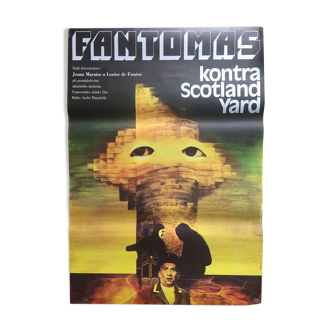 Affiche cinéma (tchèque) "Fantomas contre Scotland-Yard" Louis de Funes 58x83cm