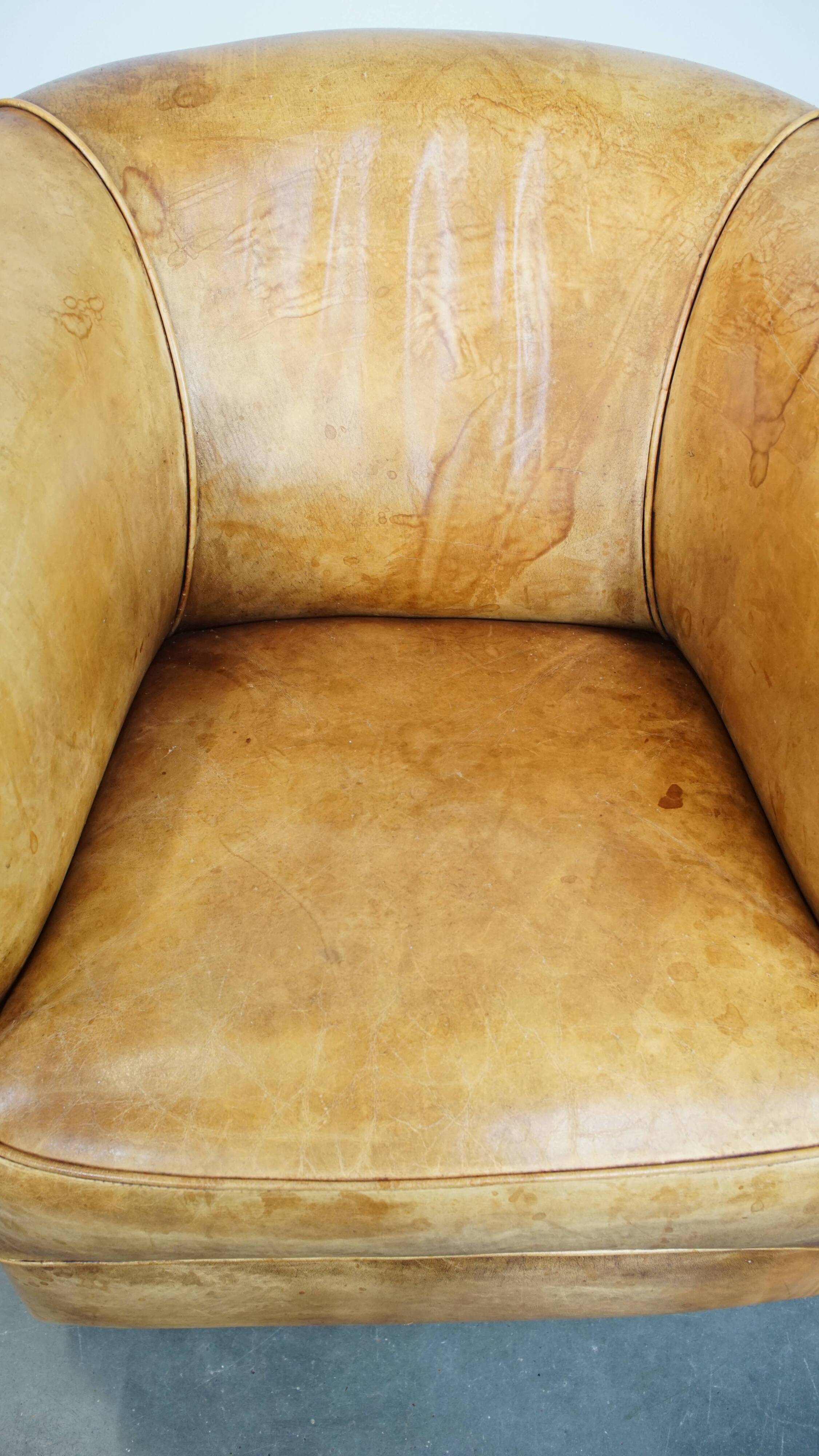 Cow leather English style club chair